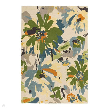 Reef RF11 Floral Modern Floral Abstract Hand-Woven Wool Green/Cream/Yellow/Blue/Multicolour Rug-Asiatic Carpets-Rug Love - The Most Loved Rug Store